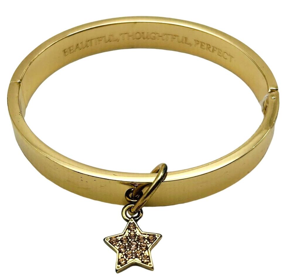 Bella Jack Glossy Gold Tone Clamper Bracelet Star Charm Best Friends Forever